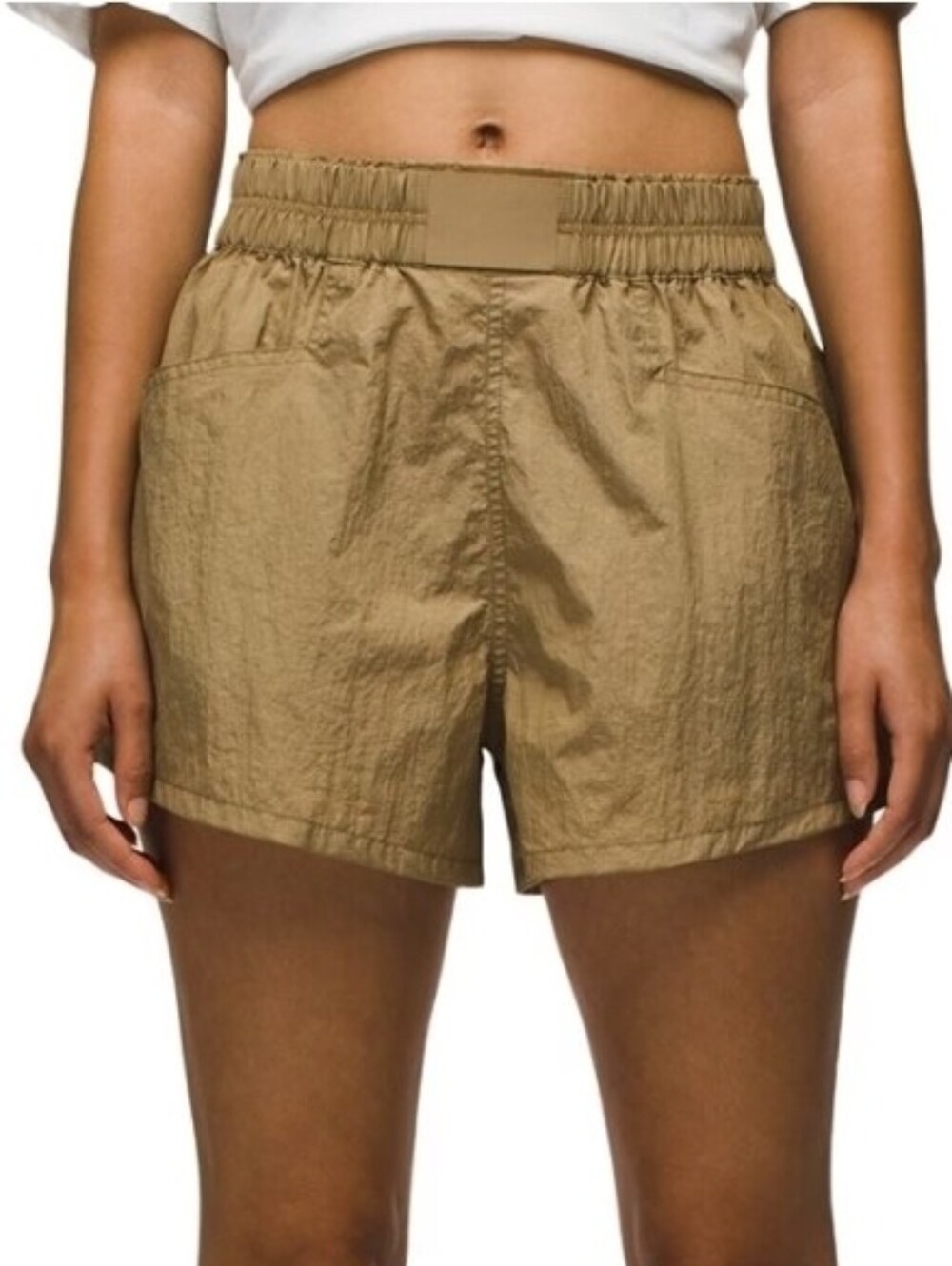 Prana Women's Khaki High Waist Athletic Shorts